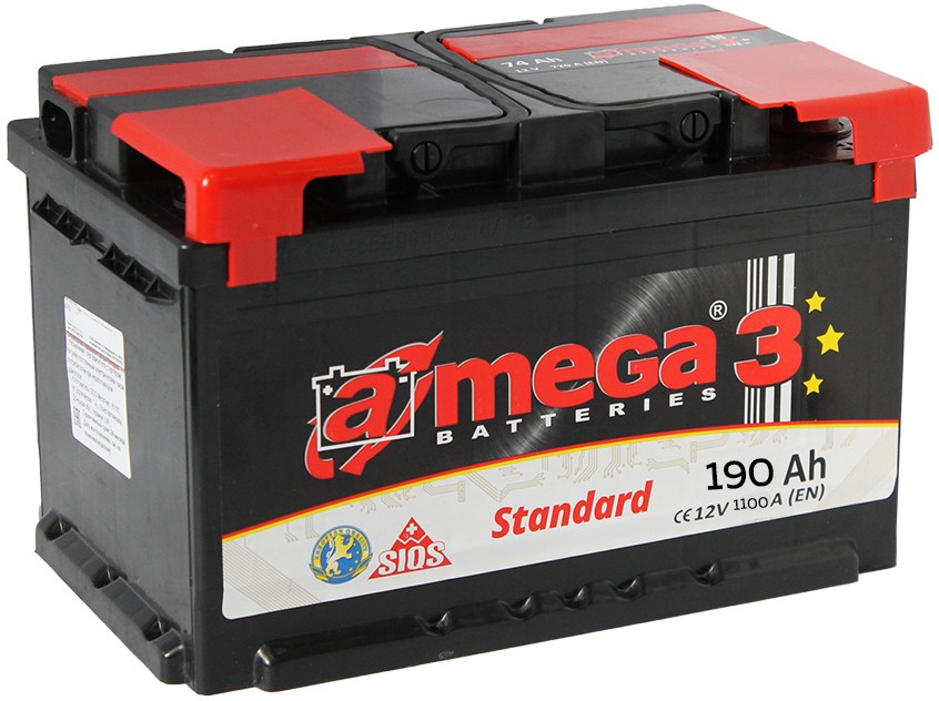 Аккумулятор A-mega Standard ASt 190.3 190Ah 1100A, A-mega